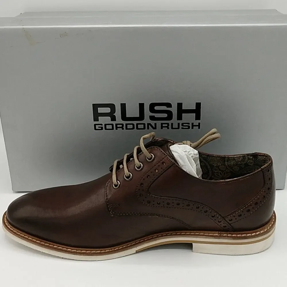 NWT in box Gordon Rush Nathaniel Chocolate Brown Leather Oxford size 8.5